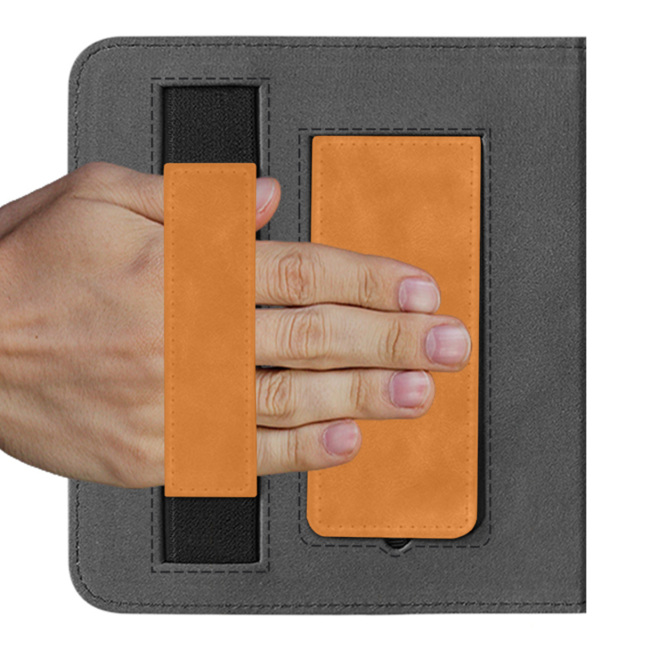 Case2go - E-reader hoes geschikt voor Kobo Libra Colour - Sleepcover - Auto/Wake functie - Met handstrap - Bruin