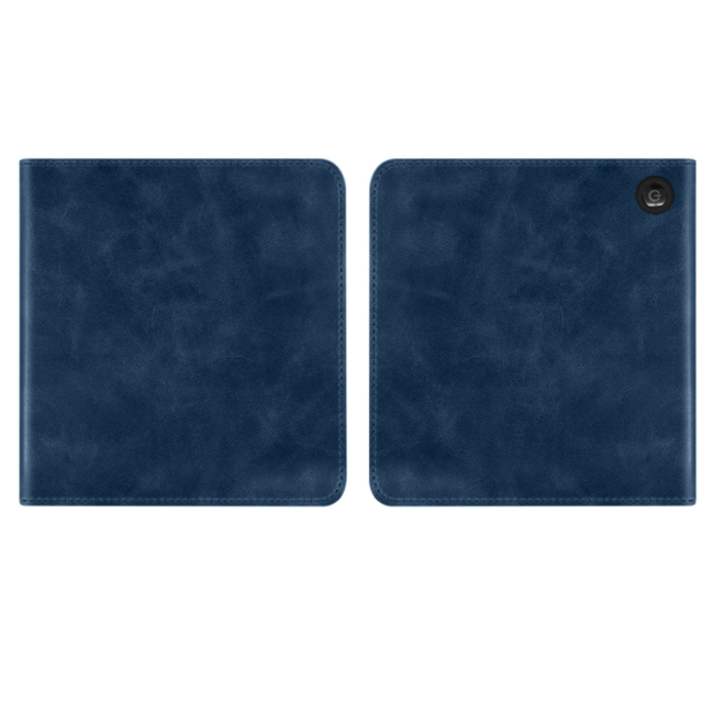Case2go - E-reader hoes geschikt voor Kobo Libra Colour - Sleepcover - Auto/Wake functie - Met handstrap - Donker Blauw