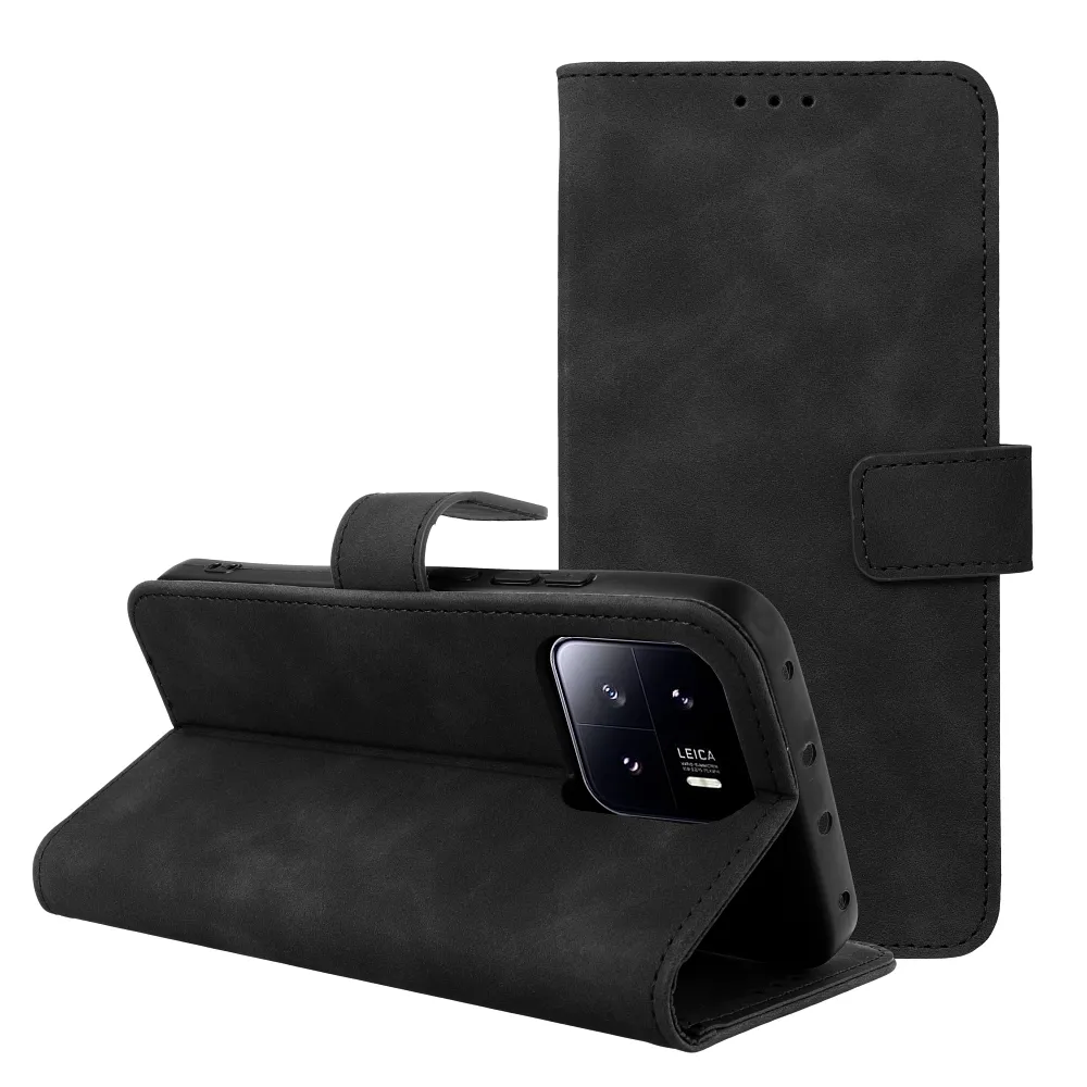Case2go - Telefoonhoesje geschikt voor Xiaomi 14 Ultra- Wallet Book Case - Met Magnetische Sluiting - Zwart afbeelding