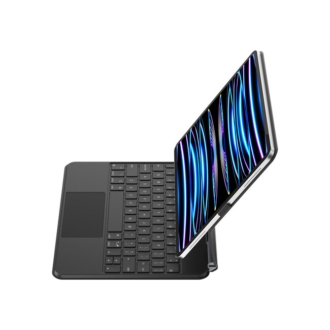 Case2go - Bluetooth toetsenbord geschikt voor Apple iPad Air 11 /Apple iPad Pro 11 / Apple iPad Air 10.9 - Bluetooth Toetsenbord hoes - met Touchpad en Toetsenbordverlichting - Zwart