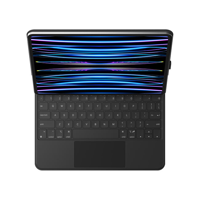 Case2go - Bluetooth toetsenbord geschikt voor Apple iPad Air 11 /Apple iPad Pro 11 / Apple iPad Air 10.9 - Bluetooth Toetsenbord hoes - met Touchpad en Toetsenbordverlichting - Zwart