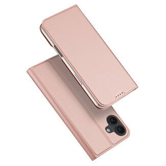 Dux Ducis Dux Ducis - Telefoon Hoesje geschikt voor de Apple iPhone 16 - Skin Pro Book Case - Rosé Goud