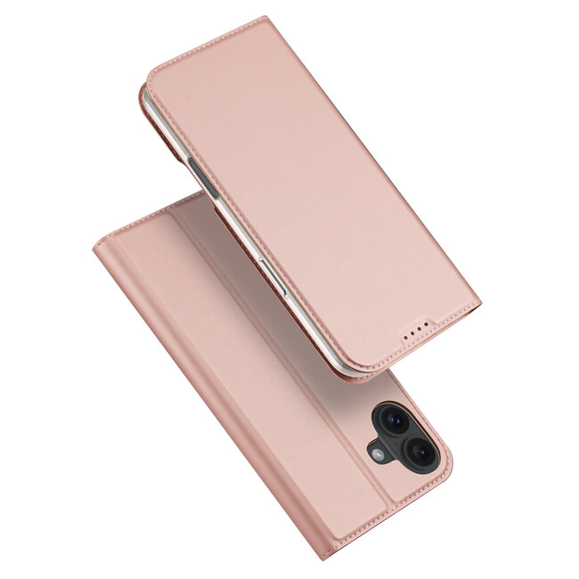 Dux Ducis - Telefoon Hoesje geschikt voor de Apple iPhone 16  - Skin Pro Book Case - Rosé Goud