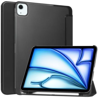 Case2go Case2go - Tablet hoes geschikt voor Apple iPad Air 13 (2024) - Tri-fold Frosted Case met Auto/Wake Functie - Met Pencilhouder - 13 inch - Zwart