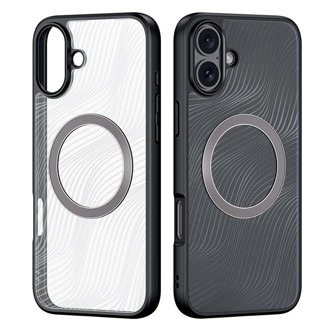 Dux Ducis - Telefoon hoesje geschikt voor de Apple iPhone 16 - Hoesje geschikt voor Magsafe Magneet - Back Cover - Aimo Series - Zwart