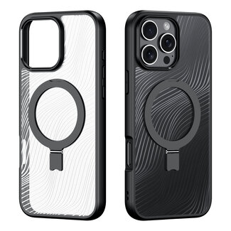 Dux Ducis Dux Ducis - Telefoon hoesje geschikt voor de Apple iPhone 16 Pro - Hoesje geschikt voor Magsafe Magneet - Back Cover met standaard - Aimo Series - Zwart