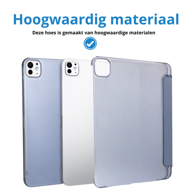 Case2go - Tablet hoes geschikt voor Apple iPad Pro 11 (2025) / Apple iPad Pro 11 (2024) - Tri-fold Frosted Case met Auto/Wake Functie - Met Pencilhouder - 11 inch - Paars