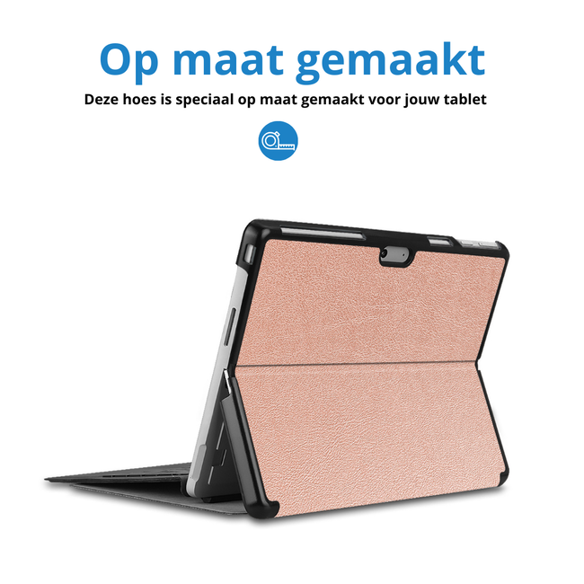 Case2go - Hoes geschikt voor Microsoft Surface Pro 11 - 13 inch Cover - Book Case met Stand Functie - Rosé-Goud