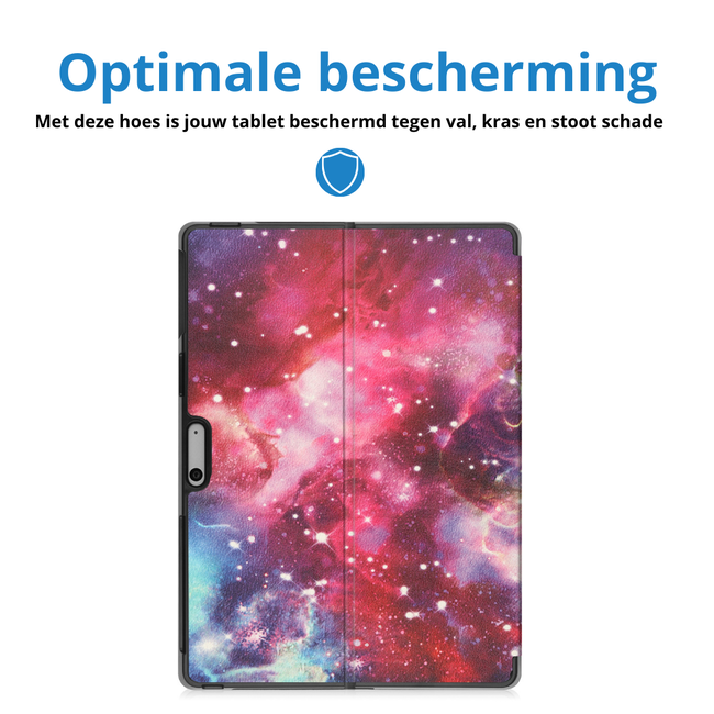 Case2go - Hoes geschikt voor Microsoft Surface Pro 11 - 13 inch Cover - Book Case met Stand Functie - Galaxy
