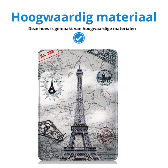 Case2go - Hoes geschikt voor Microsoft Surface Pro 11 - 13 inch Cover - Book Case met Stand Functie - Eiffeltoren