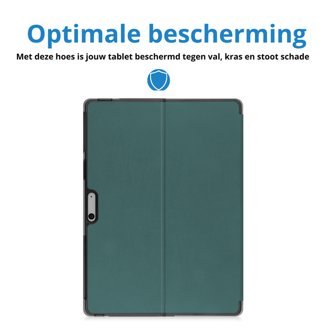 Case2go - Hoes geschikt voor Microsoft Surface Pro 11 - 13 inch Cover - Book Case met Stand Functie - Donker Groen