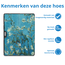 Case2go - Hoes geschikt voor Microsoft Surface Pro 11 - 13 inch Cover - Book Case met Stand Functie - Witte Bloesem