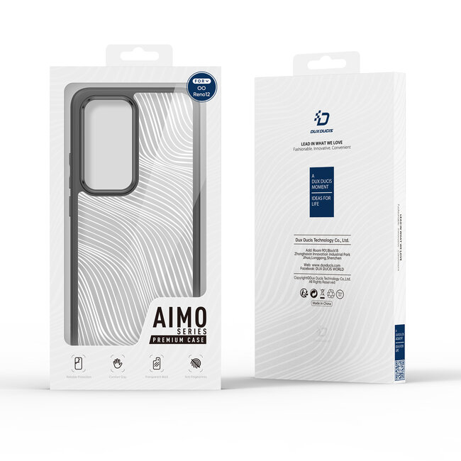 Dux Ducis - Telefoon hoesje geschikt voor de Oppo Reno 12 - Back Cover - Aimo Series - Zwart