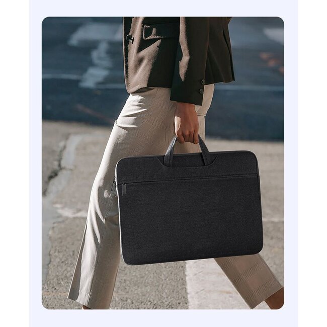 Dux Ducis - Laptoptas- Laptoptas – 15.5 tot 16 Inch - Laptophoes- Laptop sleeve - Laptop Sleeve- Laptop Tas- Met Handvat - Grijs