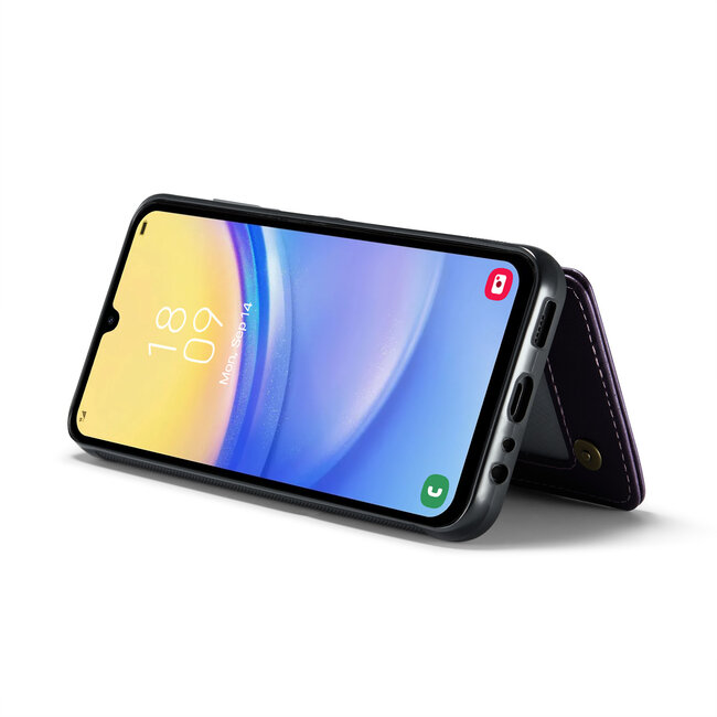 CaseMe - Telefoonhoesje geschikt voor Samsung Galaxy A15 - Back Cover met RFID Pasjeshouder - Donker Groen