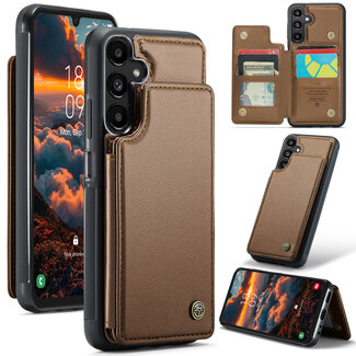 CaseMe CaseMe - Telefoonhoesje geschikt voor Samsung Galaxy A25 - Back Cover met RFID Pasjeshouder - Bruin