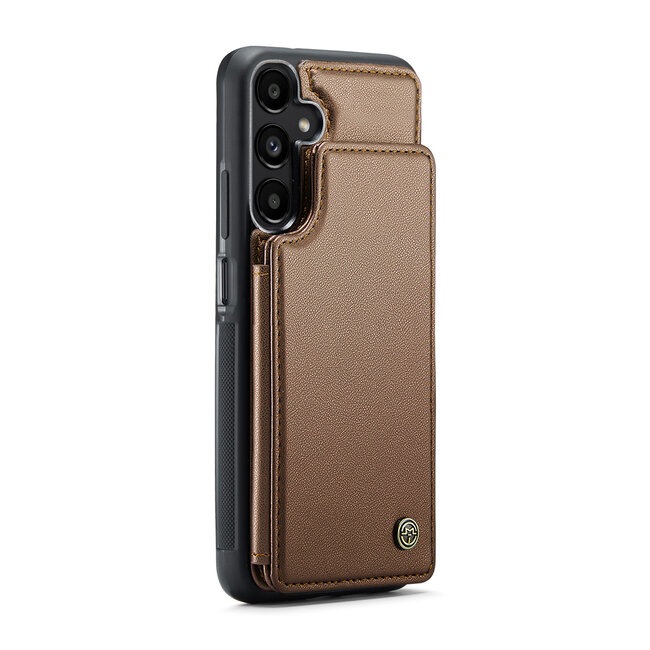 CaseMe - Telefoonhoesje geschikt voor Samsung Galaxy A25 - Back Cover met RFID Pasjeshouder - Bruin