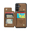 CaseMe - Telefoonhoesje geschikt voor Samsung Galaxy A25 - Back Cover met RFID Pasjeshouder - Bruin