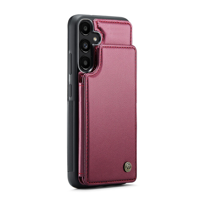 CaseMe - Telefoonhoesje geschikt voor Samsung Galaxy A35 - Back Cover met RFID Pasjeshouder - Rood