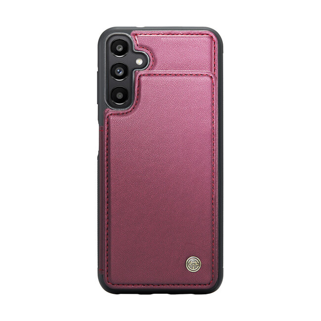CaseMe - Telefoonhoesje geschikt voor Samsung Galaxy A35 - Back Cover met RFID Pasjeshouder - Rood