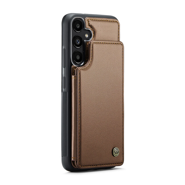 CaseMe - Telefoonhoesje geschikt voor Samsung Galaxy A35 - Back Cover met RFID Pasjeshouder - Bruin