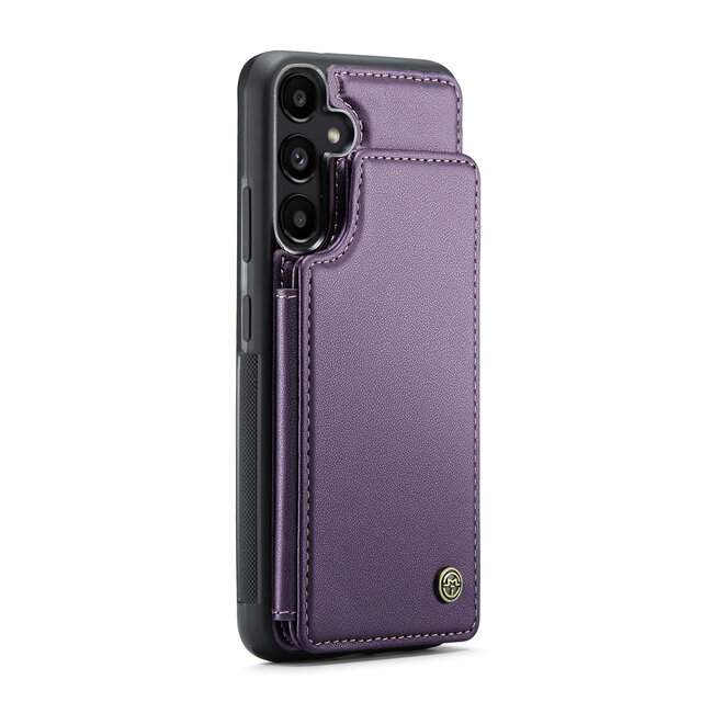 CaseMe - Telefoonhoesje geschikt voor Samsung Galaxy A35 - Back Cover met RFID Pasjeshouder - Paars