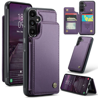 CaseMe CaseMe - Telefoonhoesje geschikt voor Samsung Galaxy A55 - Back Cover met RFID Pasjeshouder - Paars