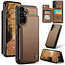 CaseMe - Telefoonhoesje geschikt voor Samsung Galaxy A55 - Back Cover met RFID Pasjeshouder - Bruin