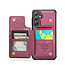 CaseMe - Telefoonhoesje geschikt voor Samsung Galaxy S24 Plus - Back Cover met RFID Pasjeshouder - Rood