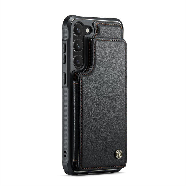 CaseMe - Telefoonhoesje geschikt voor Samsung Galaxy S23 Plus - Back Cover met RFID Pasjeshouder - Zwart