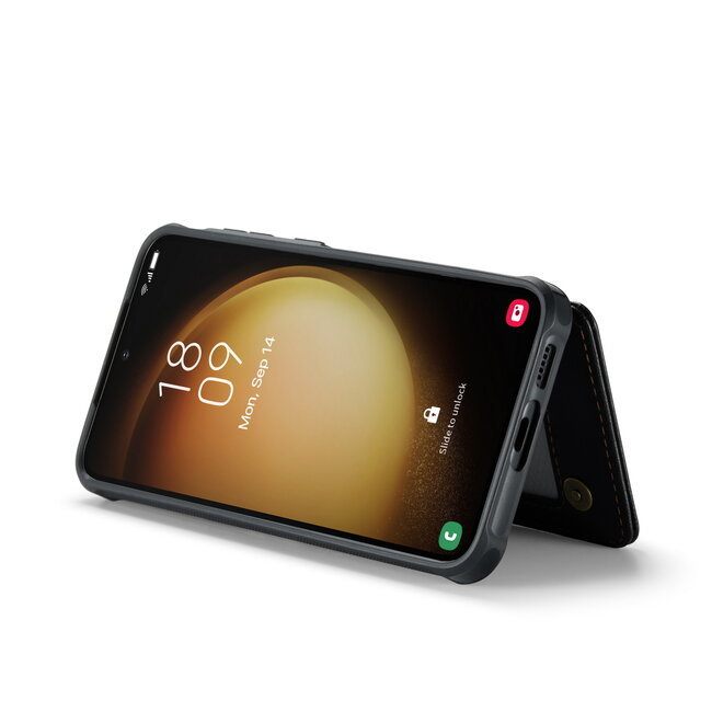 CaseMe - Telefoonhoesje geschikt voor Samsung Galaxy S23 Plus - Back Cover met RFID Pasjeshouder - Zwart