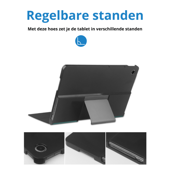 Case2go - Tablet hoes geschikt voor Lenovo Tab Plus (2024) - Book case - Met Stand - 11.5 Inch - Donkergroen