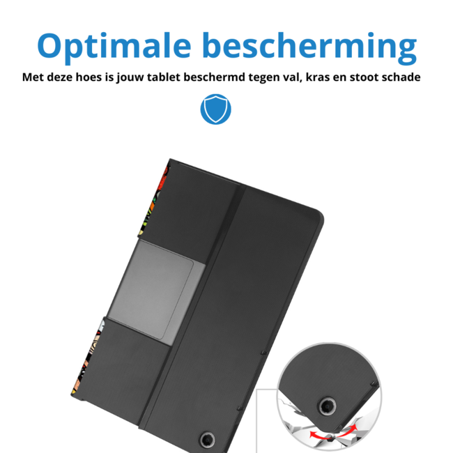 Case2go - Tablet hoes geschikt voor Lenovo Tab Plus (2024) - Book case - Met Stand - 11.5 Inch - Graffiti