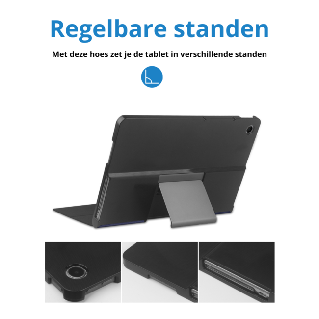 Case2go - Tablet hoes geschikt voor Lenovo Tab Plus (2024) - Book case - Met Stand - 11.5 Inch - Donkerblauw