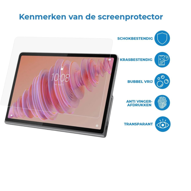 Case2go - Tablet Screenprotector geschikt voor Lenovo Tab Plus - 11.5 Inch - Tempered Glass - Case Friendly - Transparant