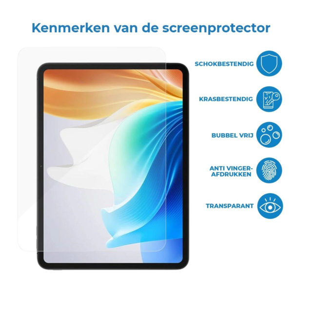 Case2go - Tablet Screenprotector geschikt voor Oppo Pad Air2 / Oppo Pad Neo - 11.4 inch - Tempered Glass - Case Friendly - Transparant