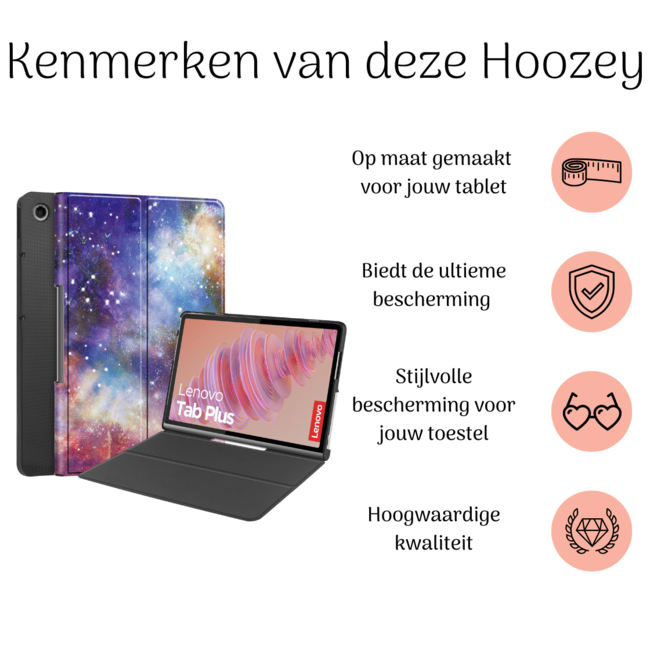 Hoozey - Tablet hoes geschikt voor Lenovo Tab Plus 2024 - 11.5 inch - Book Case - Met Stand - Galaxy
