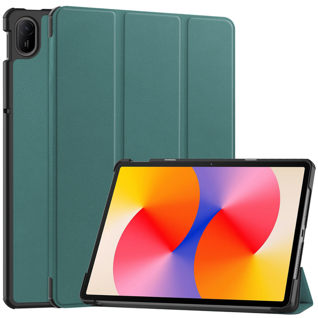 Case2go - Tablet hoes geschikt voor Huawei MatePad SE 11 (2024) - Tri-Fold Book Case - Auto Wake/Sleep functie - Donker Groen