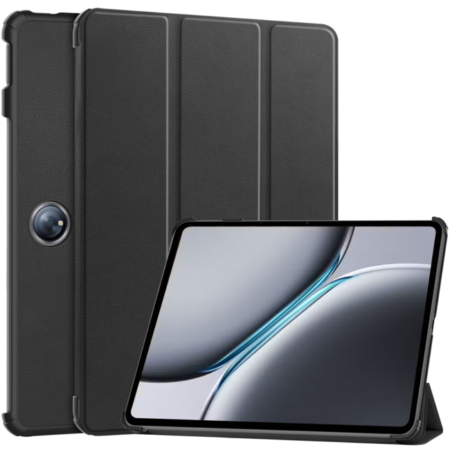 Case2go - Tablet hoes geschikt voor OnePlus Pad 2 (2024)/ OnePlus Pad Pro - Tri-fold hoes - Auto/Wake functie - Zwart