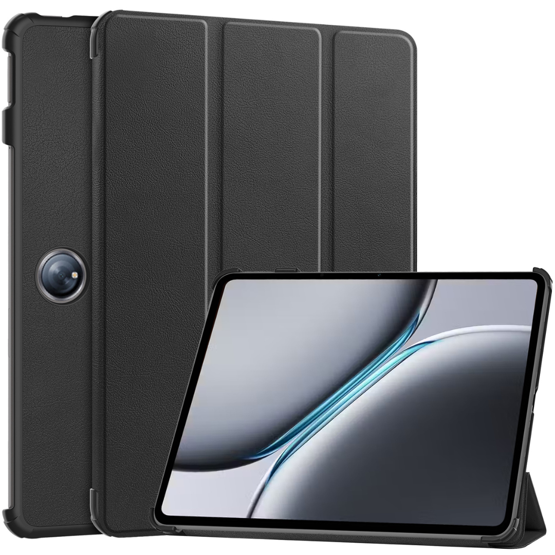 Case2go - Tablet hoes geschikt voor OnePlus Pad 2 (2024)/ OnePlus Pad Pro - Tri-fold hoes - Auto/Wake functie - Zwart afbeelding