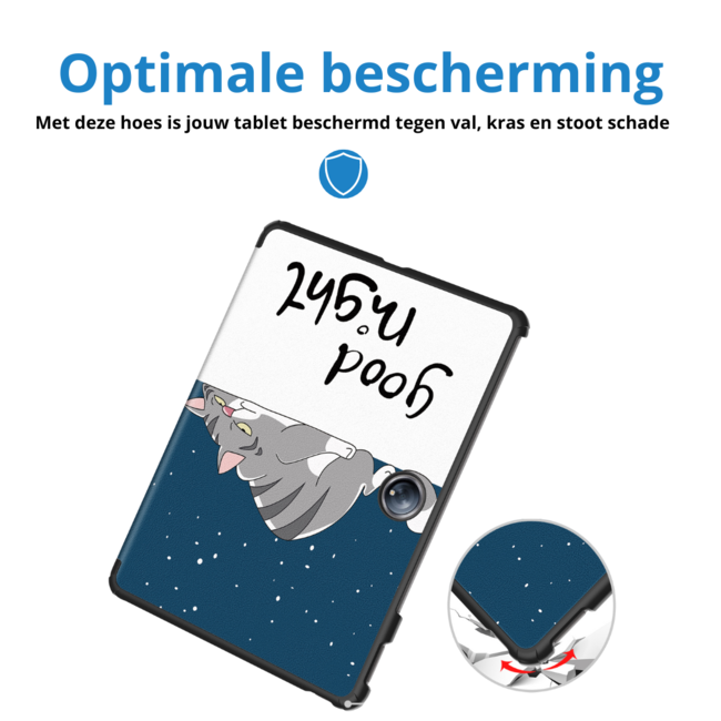 Case2go -Tablet hoes geschikt voor OnePlus Pad 2 (2024)/ OnePlus Pad Pro - Tri-fold hoes - Auto/Wake functie - Goodnight