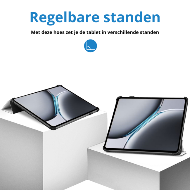 Case2go -Tablet hoes geschikt voor OnePlus Pad 2 (2024)/ OnePlus Pad Pro - Tri-fold hoes - Auto/Wake functie - Goodnight