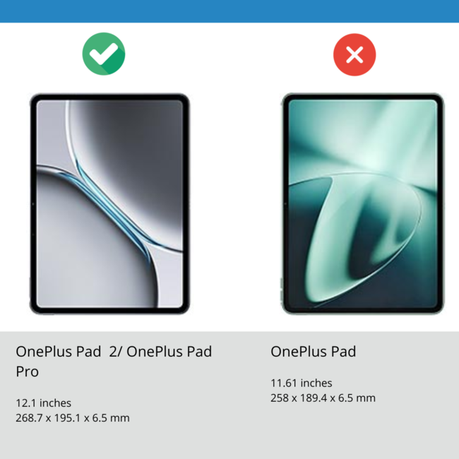 Case2go -Tablet hoes geschikt voor OnePlus Pad 2 (2024)/ OnePlus Pad Pro - Tri-fold hoes - Auto/Wake functie - Goodnight