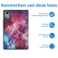 Case2go - Tablet hoes geschikt voor Lenovo Tab K11 Plus - Tri-Fold Book Case - Auto/Wake functie - Galaxy