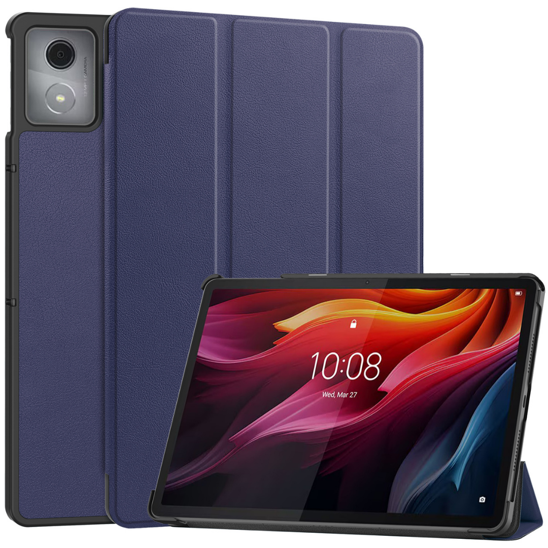 Case2go - Tablet hoes geschikt voor Lenovo Tab K11 Plus - Tri-Fold Book Case - Auto/Wake functie - Donker Blauw afbeelding