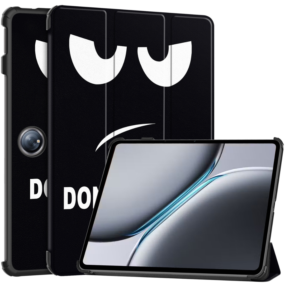 Case2go - Tablet hoes geschikt voor OnePlus Pad 2 (2024)/ OnePlus Pad Pro - Tri-fold hoes - Auto/Wake functie - Don't Touch Me afbeelding
