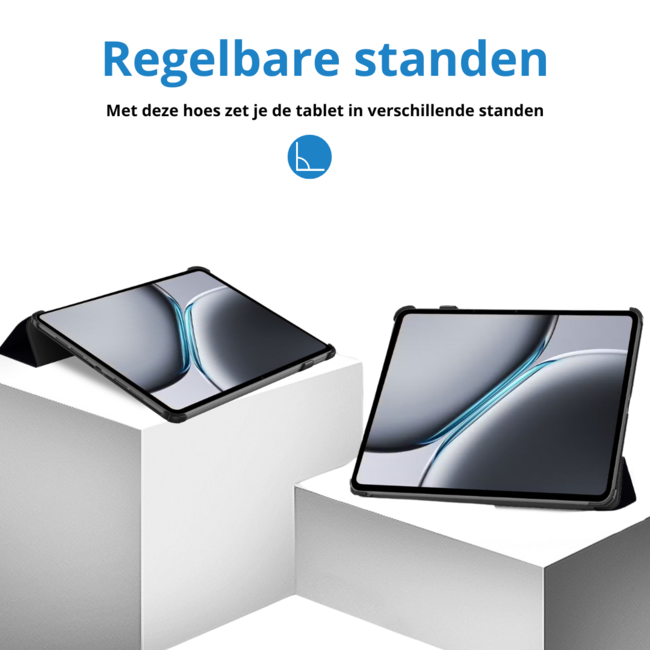 Case2go - Tablet hoes geschikt voor OnePlus Pad 2 (2024)/ OnePlus Pad Pro - Tri-fold hoes - Auto/Wake functie - Don't Touch Me