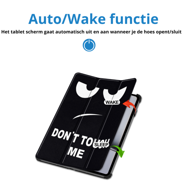 Case2go - Tablet hoes geschikt voor OnePlus Pad 2 (2024)/ OnePlus Pad Pro - Tri-fold hoes - Auto/Wake functie - Don't Touch Me