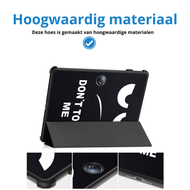 Case2go - Tablet hoes geschikt voor OnePlus Pad 2 (2024)/ OnePlus Pad Pro - Tri-fold hoes - Auto/Wake functie - Don't Touch Me