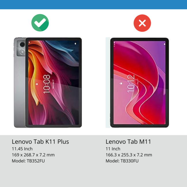 Case2go - Tablet hoes geschikt voor Lenovo Tab K11 Plus - Tri-Fold Book Case - Auto/Wake functie - Dont Touch Me